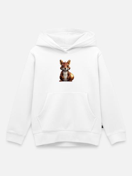 Eichhörnchen - Kinder Premium Organic Hoodie - Weiß