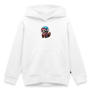 Spaceman raccoon with smartphone - Kids Premium Organic Hoodie - white - Front - AI Model Kid Female (0cm)