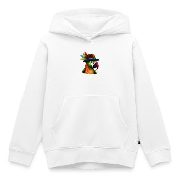 Papagei mit Hut - Kinder Premium Organic Hoodie - Weiß - Vorne - AI Model Kid Female (0cm)