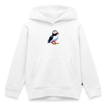 Macareux - Sweat Premium à capuche enfant bio - blanc - Devant - AI Model Kid Female (0cm)