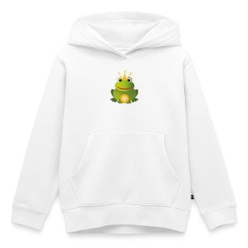 Froschkönig - mit Krone und goldene Kugel - Prinz - Kinder Premium Organic Hoodie - Weiß - Vorne - AI Model Kid Female (0cm)