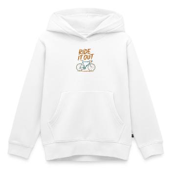 Ride Out Illustration De Vélo - Sweat Premium à capuche enfant bio - blanc - Devant - AI Model Kid Female (0cm)