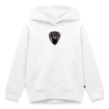 Rock’n’Roll - Sweat Premium à capuche enfant bio - blanc - Devant - AI Model Kid Female (0cm)