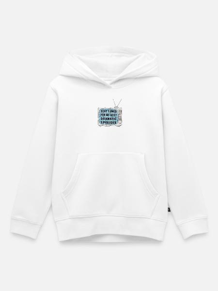 Stay Tuned - Kinder Premium Organic Hoodie - Weiß
