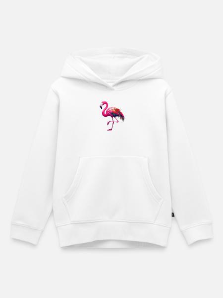 Flamingo - Kinder Premium Organic Hoodie - Weiß