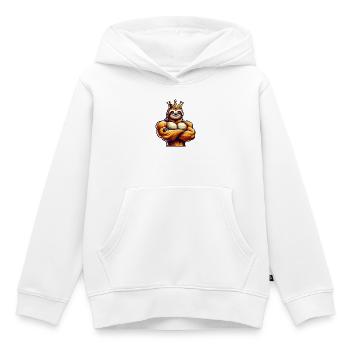 Muscular Sloth King Fitness Workout - Kids Premium Organic Hoodie - white - Front - AI Model Kid Female (0cm)