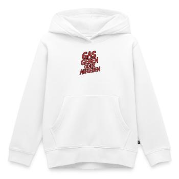 Gas geben oder Aufgeben - Kinder Premium Organic Hoodie - Weiß - Vorne - AI Model Kid Female (0cm)