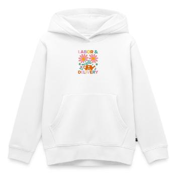 Blumen Wehen und Geburt Feier T-Shirt - Kinder Premium Organic Hoodie - Weiß - Vorne - AI Model Kid Female (0cm)