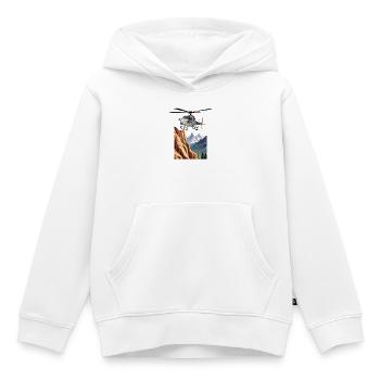 Hélicoptère en montagne - Sweat Premium à capuche enfant bio - blanc - Devant - AI Model Kid Female (0cm)
