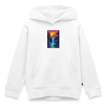 Landschaft bei Sonnenuntergang - Kinder Premium Organic Hoodie - Weiß - Vorne - AI Model Kid Female (0cm)