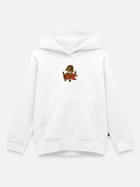 Abenteuerlicher Hund Pilot im Flugzeug - Kinder Premium Organic Hoodie - Weiß