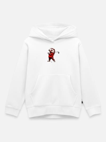 Igel Golf - Kinder Premium Organic Hoodie - Weiß