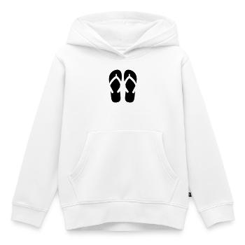 tongs - Sweat Premium à capuche enfant bio - blanc - Devant - AI Model Kid Female (0cm)