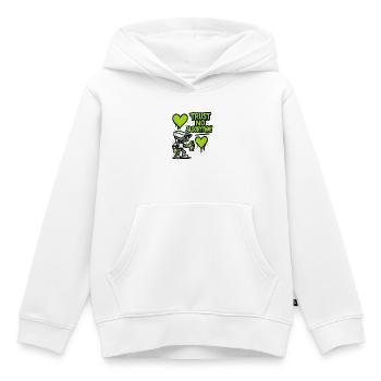 Robot avec cœur et message anti-algorithme - Sweat Premium à capuche enfant bio - blanc - Devant - AI Model Kid Female (0cm)