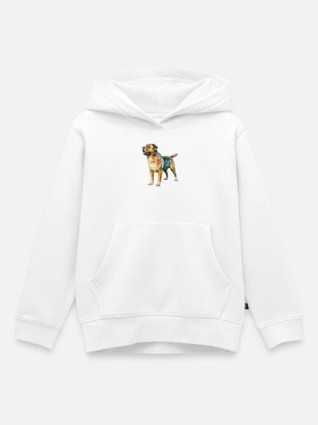 Rottweiler - Cooles Low Poly Logo - Kinder Premium Organic Hoodie - Weiß