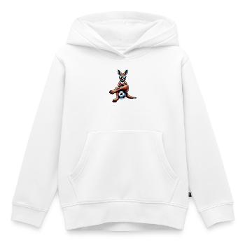 Cooles Känguru Mit Sonnenbrille Und Fußball - Kinder Premium Organic Hoodie - Weiß - Vorne - AI Model Kid Female (0cm)