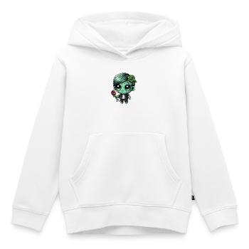 Kuscheliger Zombie mit Rose - Kinder Premium Organic Hoodie - Weiß - Vorne - AI Model Kid Female (0cm)