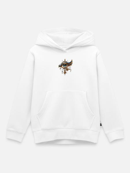 Mechanisches Steampunk-Auge - Kinder Premium Organic Hoodie - Weiß