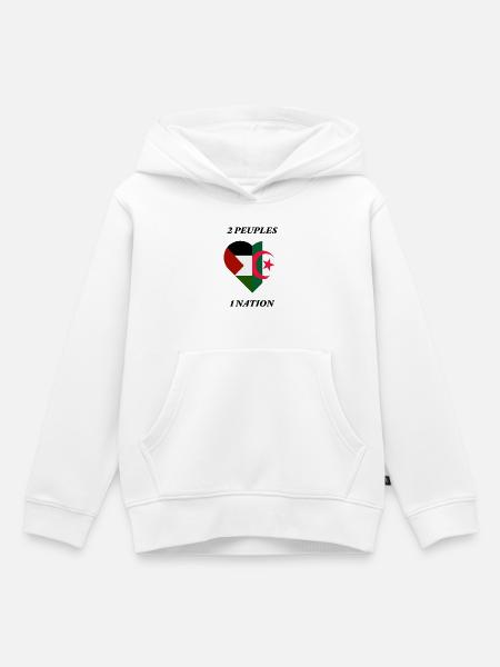 FRATERNITÉ_ALGÉRIE_PALESTINE - Kinder Premium Organic Hoodie - Weiß