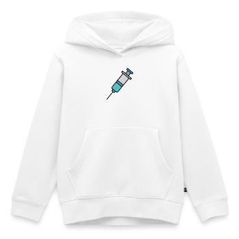 Spritze | Pro Impfung & Wissenschaft Statement - Kinder Premium Organic Hoodie - Weiß - Vorne - AI Model Kid Female (0cm)