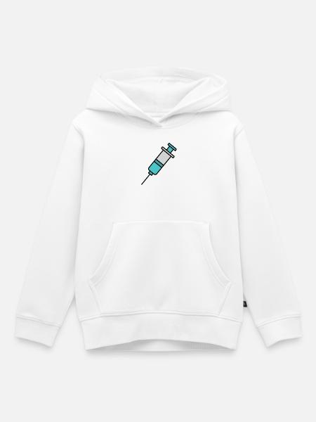 Spritze | Pro Impfung & Wissenschaft Statement - Kinder Premium Organic Hoodie - Weiß
