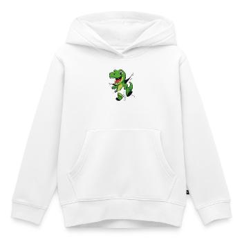 Comic Dino – Pour les petits explorateurs et les explorateurs - Sweat Premium à capuche enfant bio - blanc - Devant - AI Model Kid Female (0cm)