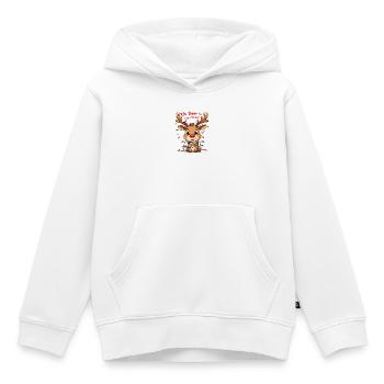 Rentier mit Lichterkette - Geschenk für Kinder - Kinder Premium Organic Hoodie - Weiß - Vorne - AI Model Kid Female (0cm)