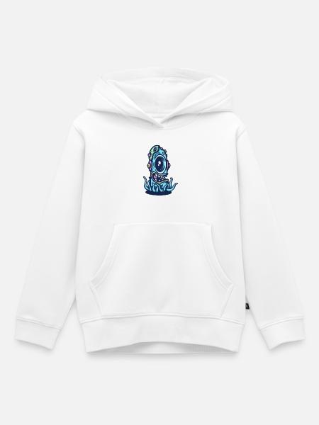 Monster-Wasserhelm - Kinder Premium Organic Hoodie - Weiß
