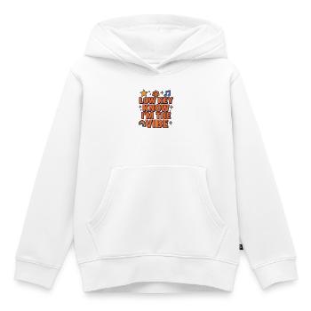 Ganz im Hintergrund, ich bin der Vibe, lustig - Kinder Premium Organic Hoodie - Weiß - Vorne - AI Model Kid Female (0cm)