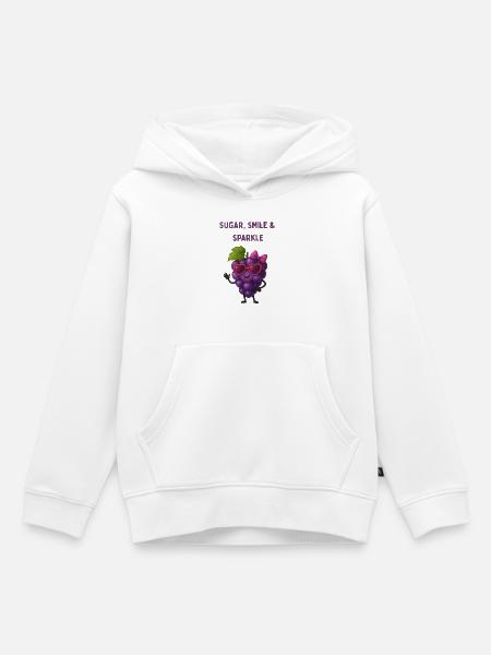 Zuckertraube mit Herzaugen - Kinder Premium Organic Hoodie - Weiß