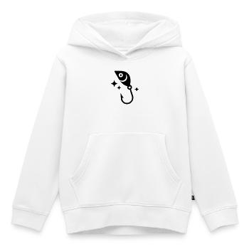 Vecteur de chance du leurre à la cuillère Crochet - Sweat Premium à capuche enfant bio - blanc - Devant - AI Model Kid Female (0cm)