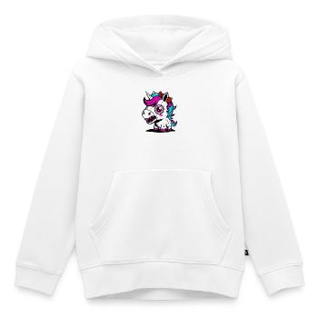 Licorne néon - Sweat Premium à capuche enfant bio - blanc - Devant - AI Model Kid Female (0cm)