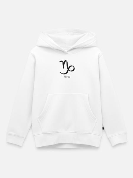 Steinbock Symbol Sternzeichen - Kinder Premium Organic Hoodie - Weiß