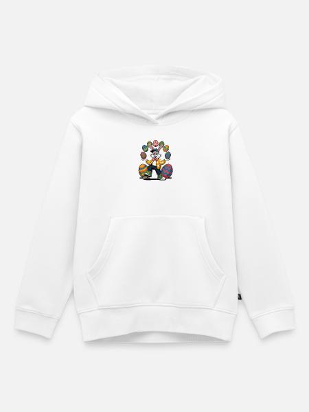 Osterhasen-Show mit bunten Eiern - Kinder Premium Organic Hoodie - Weiß