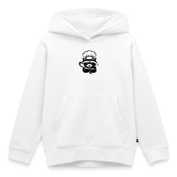 Lustiger Waschbär mit Kochmütze und Löffel - Kinder Premium Organic Hoodie - Weiß - Vorne - AI Model Kid Female (0cm)