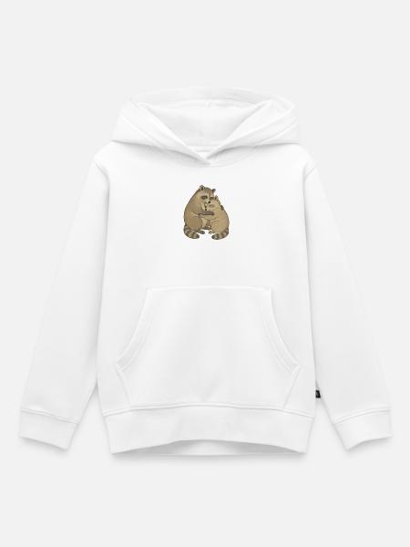 Kuschelfreunde Waschbärpaar - Kinder Premium Organic Hoodie - Weiß