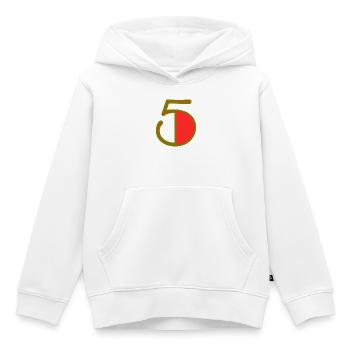 5. JUBILÄUM. 5 JAHRE. 5. JUBILÄUM - Kinder Premium Organic Hoodie - Weiß - Vorne - AI Model Kid Female (0cm)