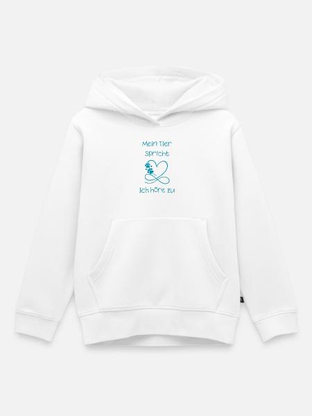 Mein_Tier_spricht - Kinder Premium Organic Hoodie - Weiß