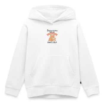 I was doing stupid things on my own - Kids Premium Organic Hoodie - white - Front - AI Model Kid Female (0cm)