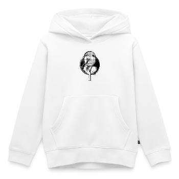 Tennisschläger Tennisball einfarbig schwarz Tennis - Kinder Premium Organic Hoodie - Weiß - Vorne - AI Model Kid Female (0cm)
