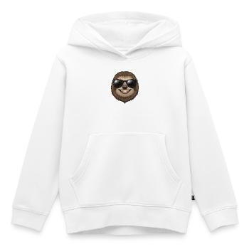 Cooler Dackel mit Sonnenbrille Freund Herrchen  - Kinder Premium Organic Hoodie - Weiß - Vorne - AI Model Kid Female (0cm)