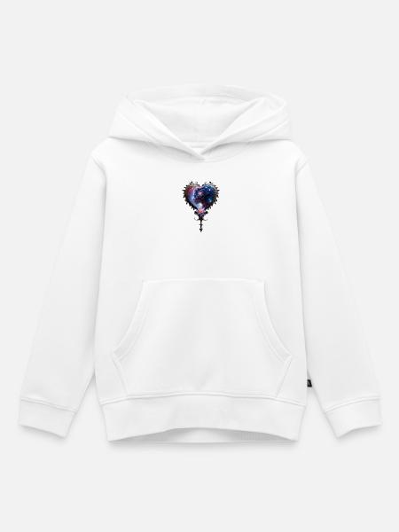Sternherz mit Lotusblume - Kinder Premium Organic Hoodie - Weiß