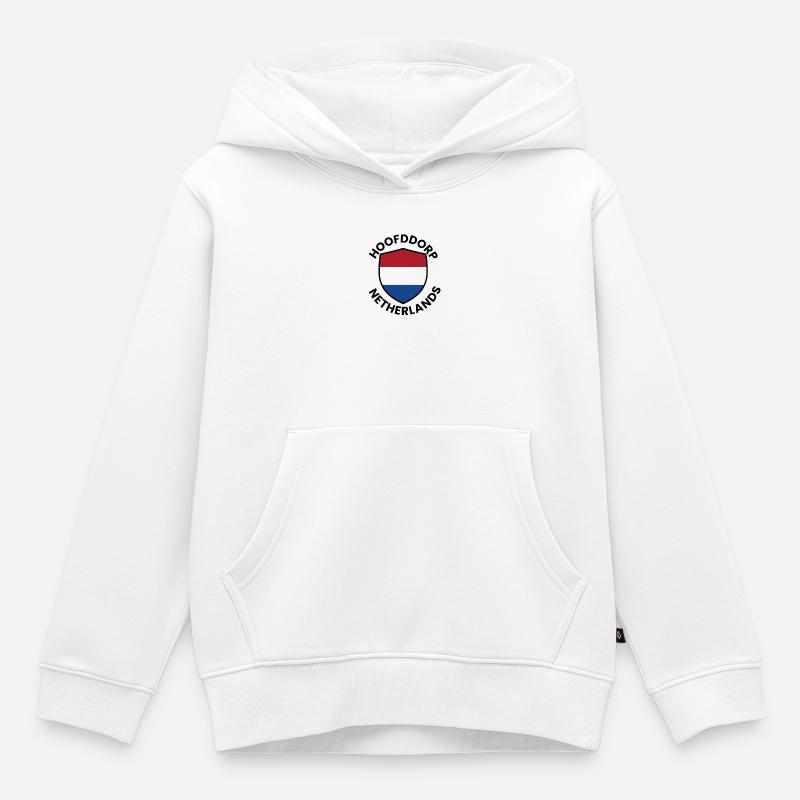 Drapeau du Bouclier néerlandais - Sweat Premium à capuche enfant bio - blanc