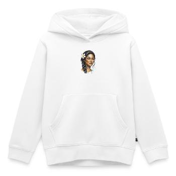 Tätowiertes Porträt Plumeria - Kinder Premium Organic Hoodie - Weiß - Vorne - AI Model Kid Female (0cm)