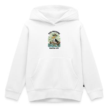 Pelican Fisherman Pier Pressure Coastal - Kids Premium Organic Hoodie - white - Front - AI Model Kid Female (0cm)