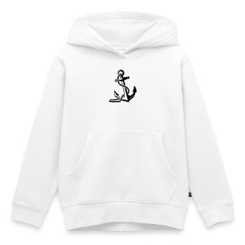 Ancre - Sweat Premium à capuche enfant bio - blanc - Devant - AI Model Kid Female (0cm)