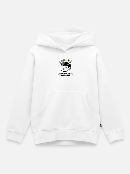Null Gedanken, nur Vibes - Kinder Premium Organic Hoodie - Weiß