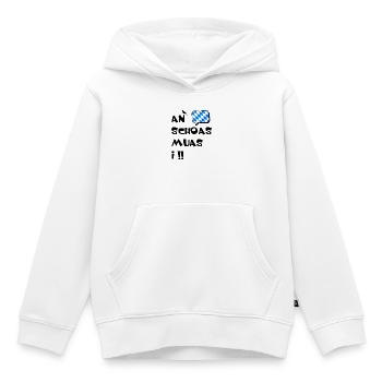 An Schoas muas i. Nen Scheiß muss ich auf bayrisch - Kinder Premium Organic Hoodie - Weiß - Vorne - AI Model Kid Female (0cm)