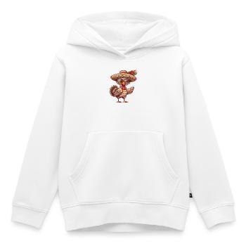 Sombrero comique drôle de la bande dessinée de la dinde - Sweat Premium à capuche enfant bio - blanc - Devant - AI Model Kid Female (0cm)