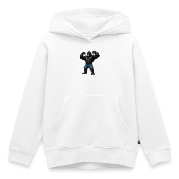 King Gorilla Bling - Sweat Premium à capuche enfant bio - blanc - Devant - AI Model Kid Female (0cm)